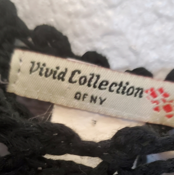 💚5/$25 Black Crochet Long Tunic Top Coverup Boho Festival Off The Shoulder - Picture 9 of 9